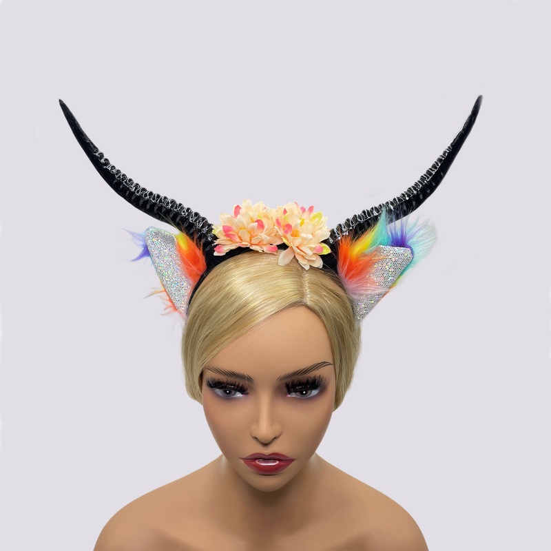 Cài Tóc Hình Sừng Cừu Bằng Oxi Nhân Tạo Hóa Trang Halloween