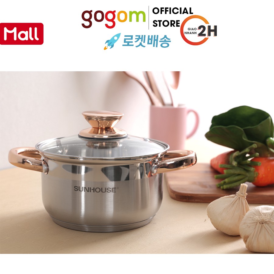 Nồi inox 5 đáy 16 cm Sunhouse IME135 GOG675