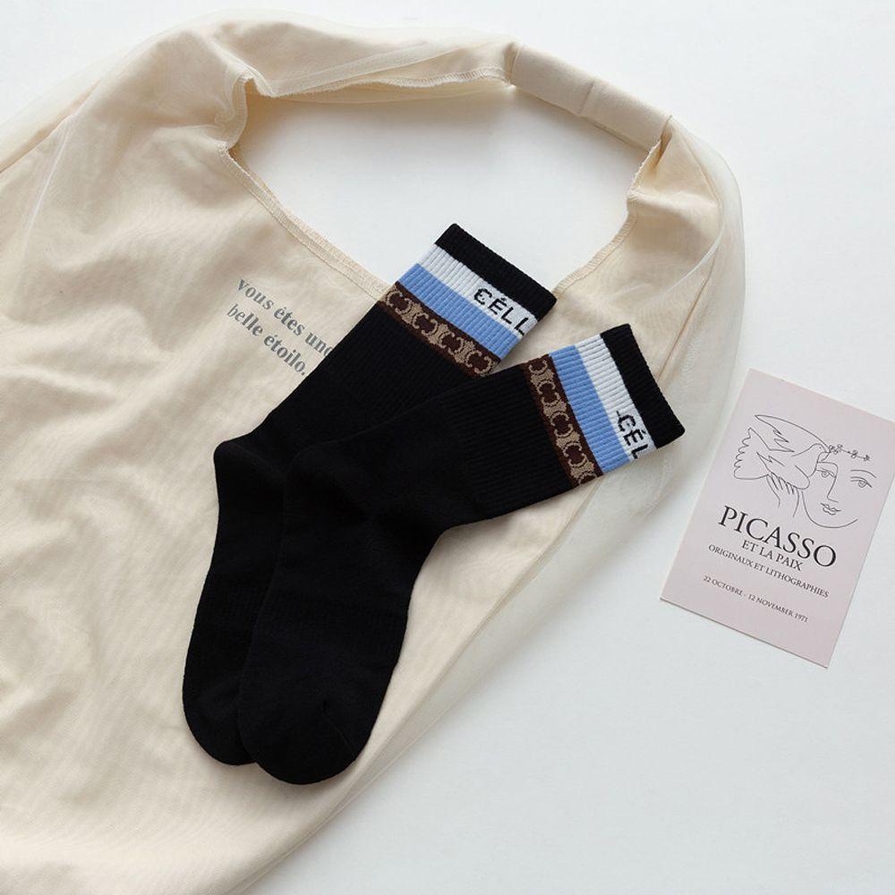 Vớ Cotton Họa Tiết Chữ DWAYNE Phong Cách Harajuku Thanh Lịch Dành Cho Nam Nữ