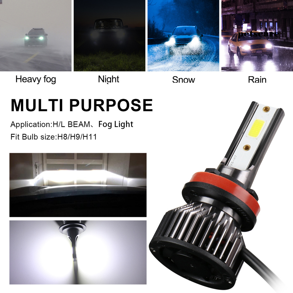 Bộ 2 Bóng Đèn Led H1 H4 H7 H11 6000k Chống Thấm Nước Cho Xe Hơi