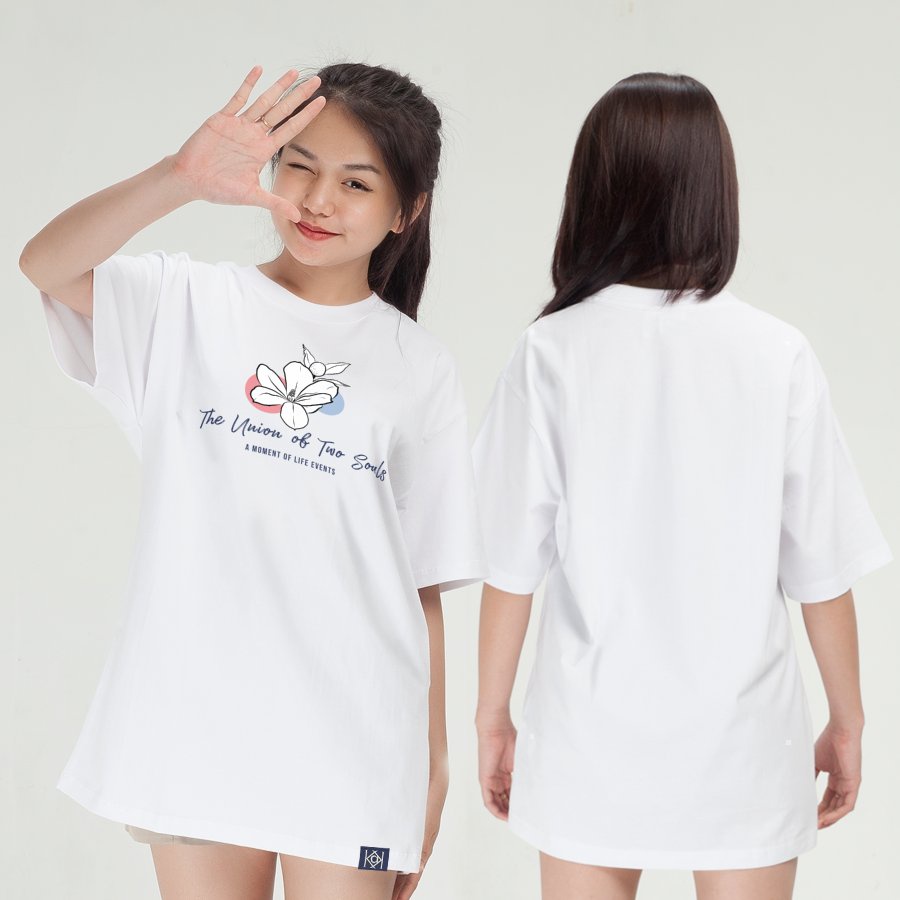 Ao thun unisex Khoảnh khắc của cuộc sống MVR size rộng tee Mỹ KK4065