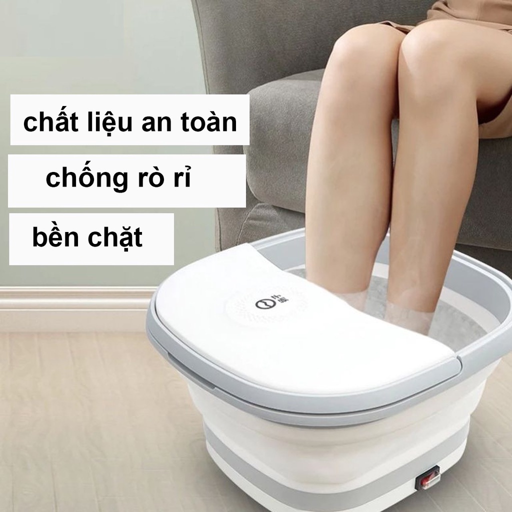 Chậu ngâm chân massage gấp gọn, Bồn ngâm chân mát xa cao cấp, tự động đun nước, giữ nhiệt ổn định