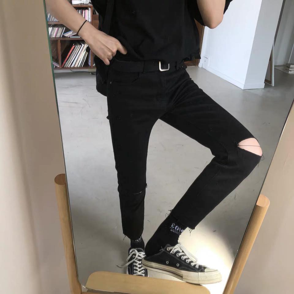 Quần jean nam hàn quốc quần baggy Mã 001 quần jeans màu đen cao cấp Kun Shop | BigBuy360 - bigbuy360.vn