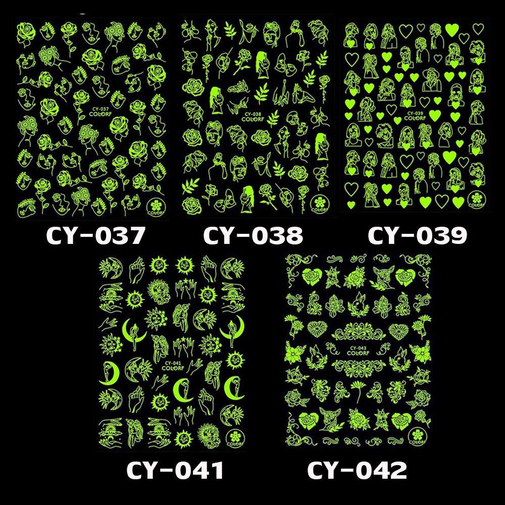 XIANTIN Miếng Dán Móng Tay 3D Dạ Quang