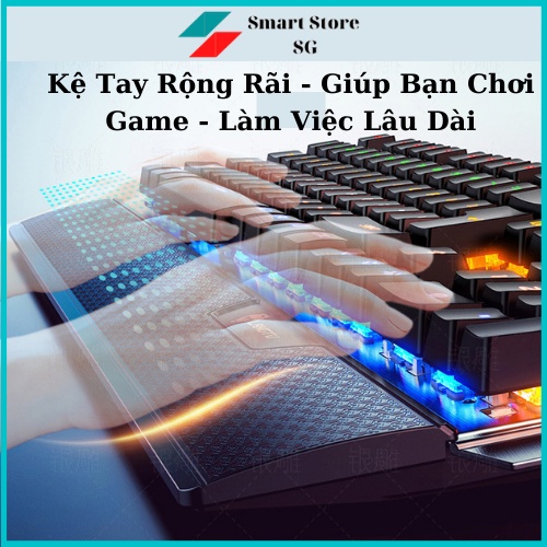 Bàn Phím Máy Tính, Bàn Phím Cơ Gaming K100 Full LED Có Kê Tay Phím Cơ Gõ Cực Đã Cho Laptop Máy Tính PC