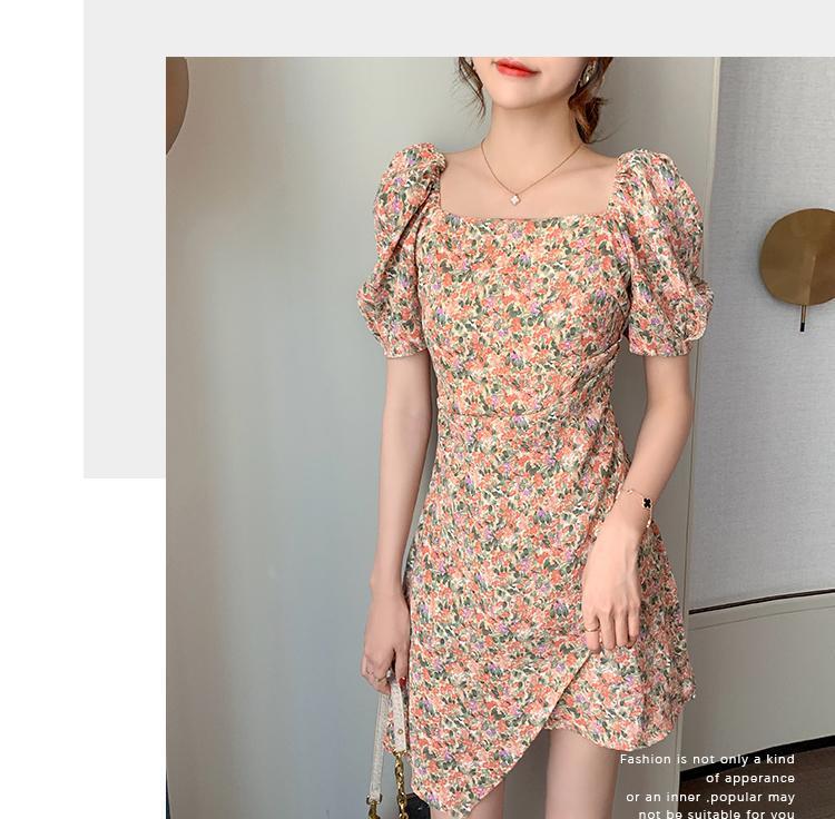 Đầm Hoa Tay Phồng Cổ Vuông Xinh Xắn Dành Cho Nữ | BigBuy360 - bigbuy360.vn