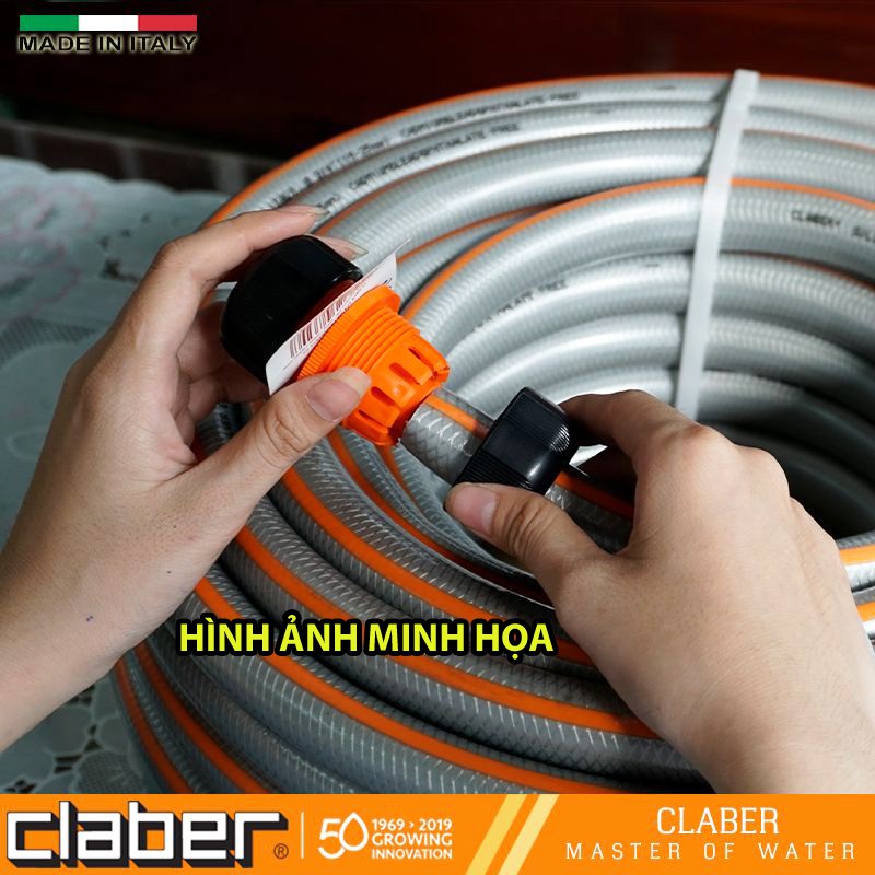 Khớp nối ống nước mềm đa năng phi 15-19mm Claber 8620-Italy