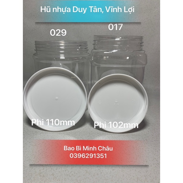 HŨ NHỰA DUY TÂN, VĨNH LỢI NẮP TRẮNG ĐỰNG  THỰC PHẨM