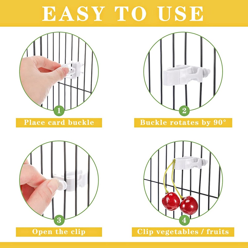 Set 3 Kẹp Giữ Trái Cây / Rau Củ Quả Bằng Nhựa Tiện Dụng Cho Vẹt