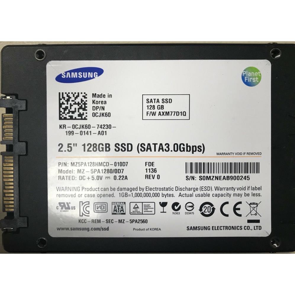 Ổ cứng SSD Samsung 128GB Hàng tháo máy Bảo hành 12 Tháng