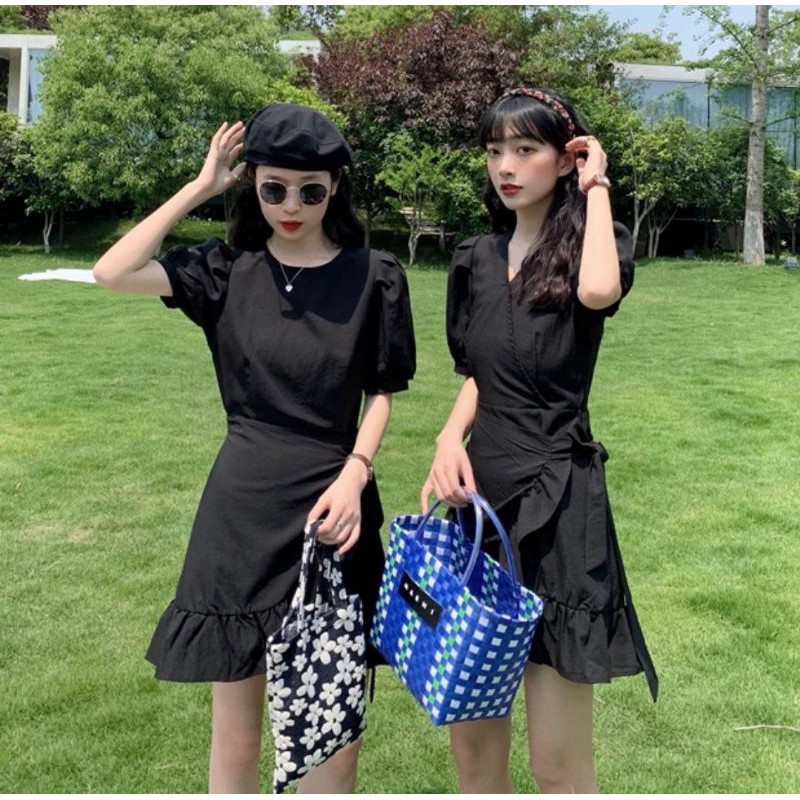 ❤Đầm đen tà chéo ulzzang❤ 2 kiểu siêu phẩm | BigBuy360 - bigbuy360.vn