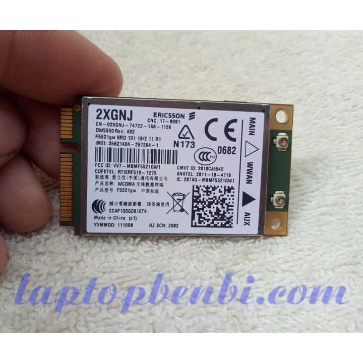 Card WWAN 3G Dell Wireless DW5550 dùng cho Dell thế hệ 2