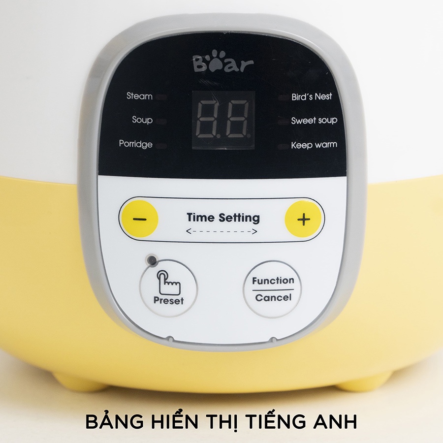 [Mã ELHADEV giảm 4% đơn 300K] Nồi nấu chậm Bear Sube001 0,8l - nấu cháo, hầm, chưng yến- bản quốc tế