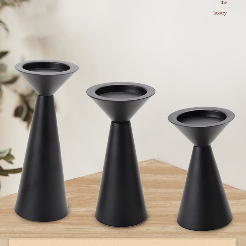 Giá Đỡ Đèn Cầy Bằng Sắt Màu Đen Phong Cách Cổ Điển Độc Đáo Trang Trí Nhà Cửa / Tiệc Cưới / Giáng Sinh