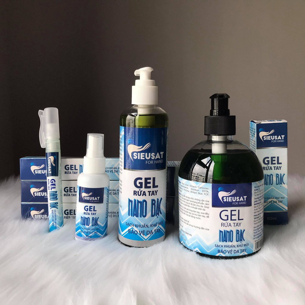 [CHÍNH HÃNG] Gel rửa tay khô NANO BẠC Sieusat for hand - bảo vệ da tay (Viện Kiểm nghiệm thuốc trung ương nghiên cứu) | BigBuy360 - bigbuy360.vn