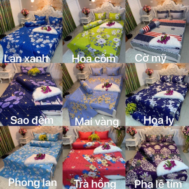 Set Ga phủ trần bông full, chất liệu cotton poly dày dặn