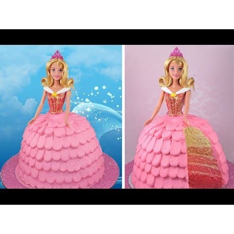 Búp Bê Công Chúa Barbie Mặc Váy + Chảo Bằng Silicone Dùng Để Trang Trí Bánh Kem