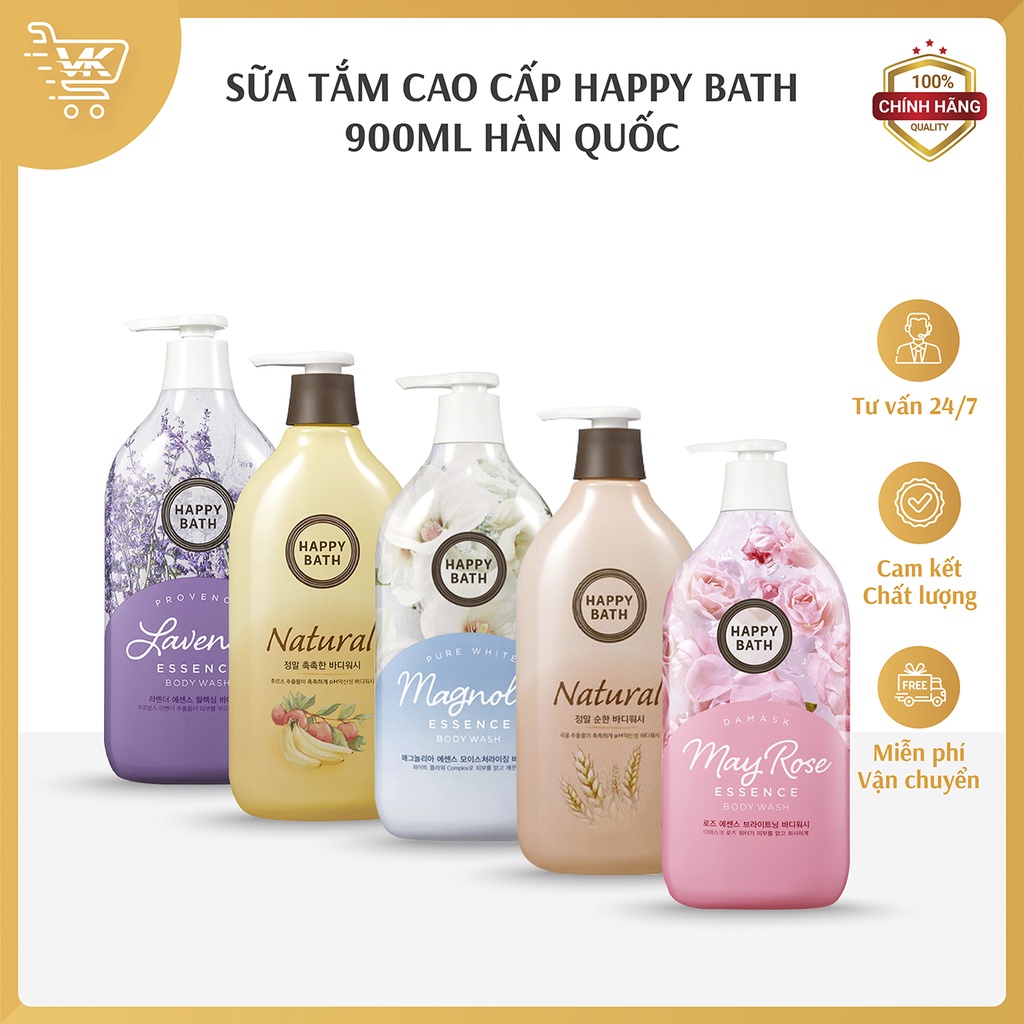Sữa Tắm Happy Bath hàng chuẩn Hàn Quốc 900g - VK Market