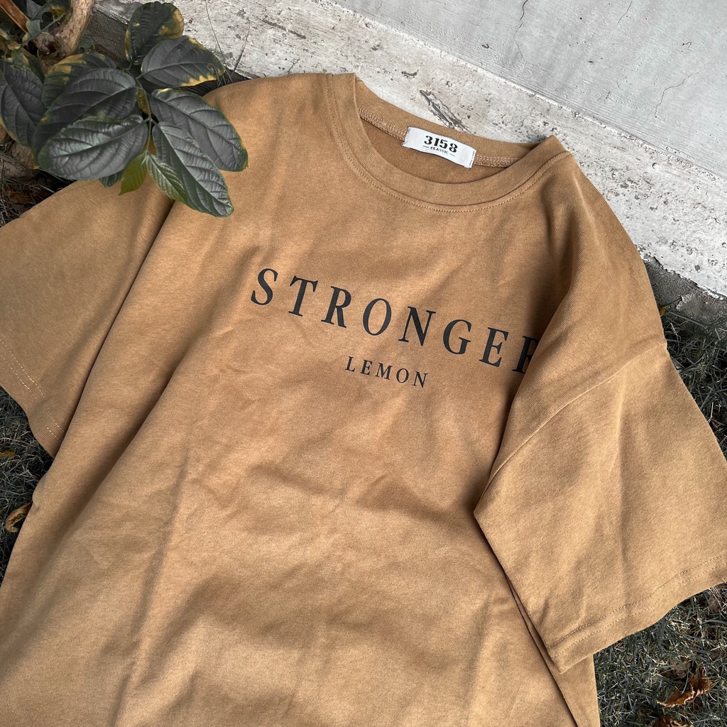 Áo thun tay lỡ nam nữ MEANSTORE phông in hình cotton vải mát form rộng phong cách Ulzzang - Stronger Lemon
