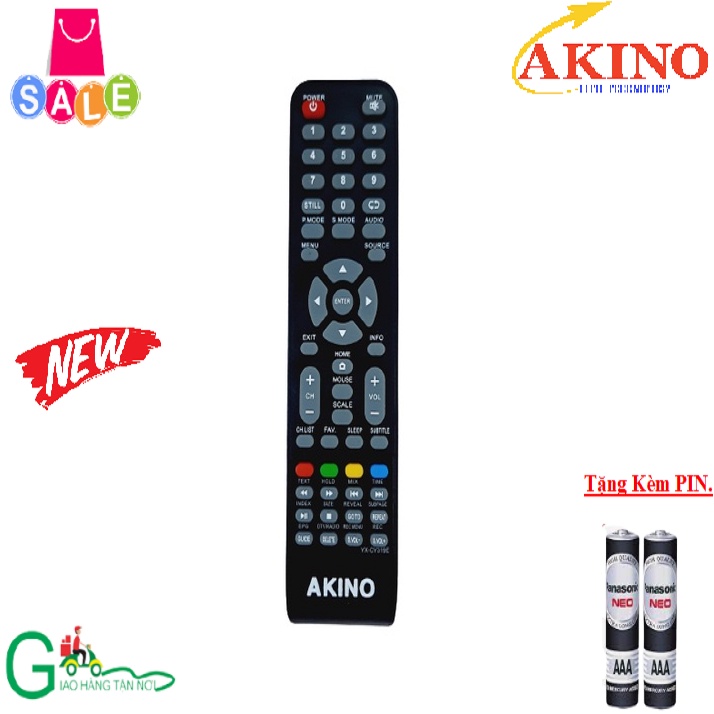 Remote Điều khiển từ xa dành cho tivi AKINO các dòng LED/LCD/ Smart- Hàng chính hãng,mới 100% -Tặng kèm Pin.