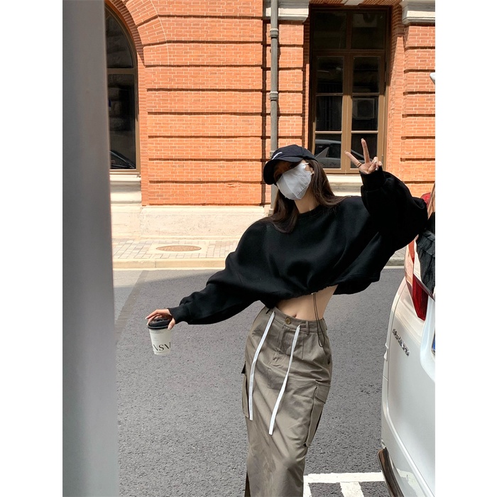 Áo Sơ Mi Dáng Ngắn Phong Cách Hong Kong Cá Tính