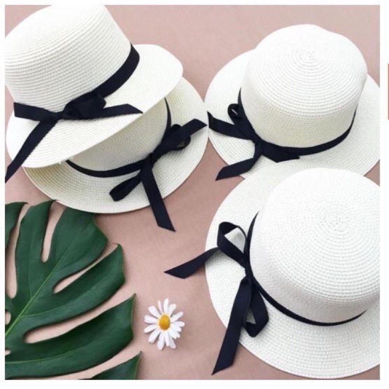 Mũ ,nón cói đi biển vành nhỏ thắt nơ dễ thương hàng chuẩn đẹp