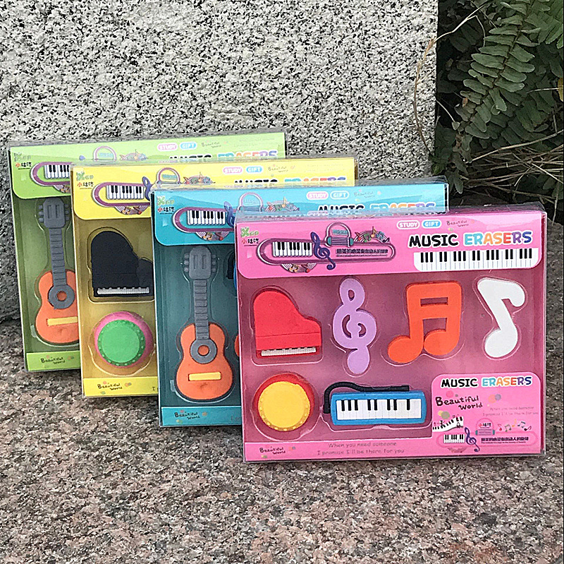 Spot Creative Music Rubber Piano Xiaoyui Color Eraser Children Gift Rubber Gift Set Combination