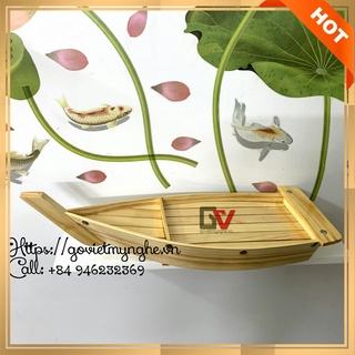 Khay gỗ thuyền đựng sushi sashimi - khay thuyền gỗ để setup lẩu - Gỗ thông nhập khẩu