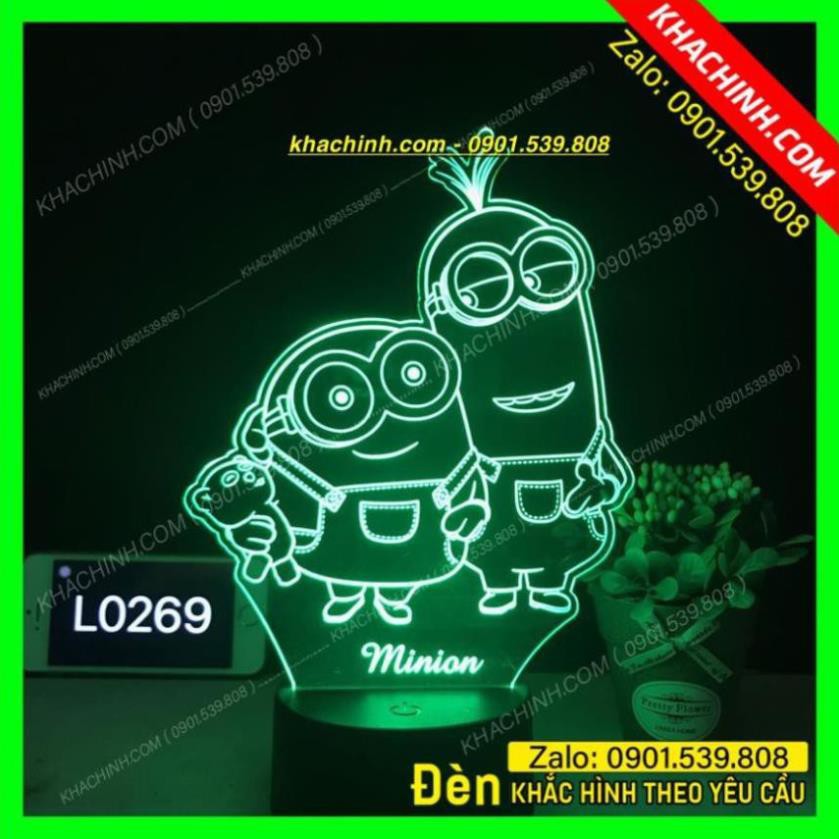 Đèn Led khắc theo yêu cầu Minion Làm Quà Tặng Mẫu L0269 -V Nhận làm theo yêu cầu