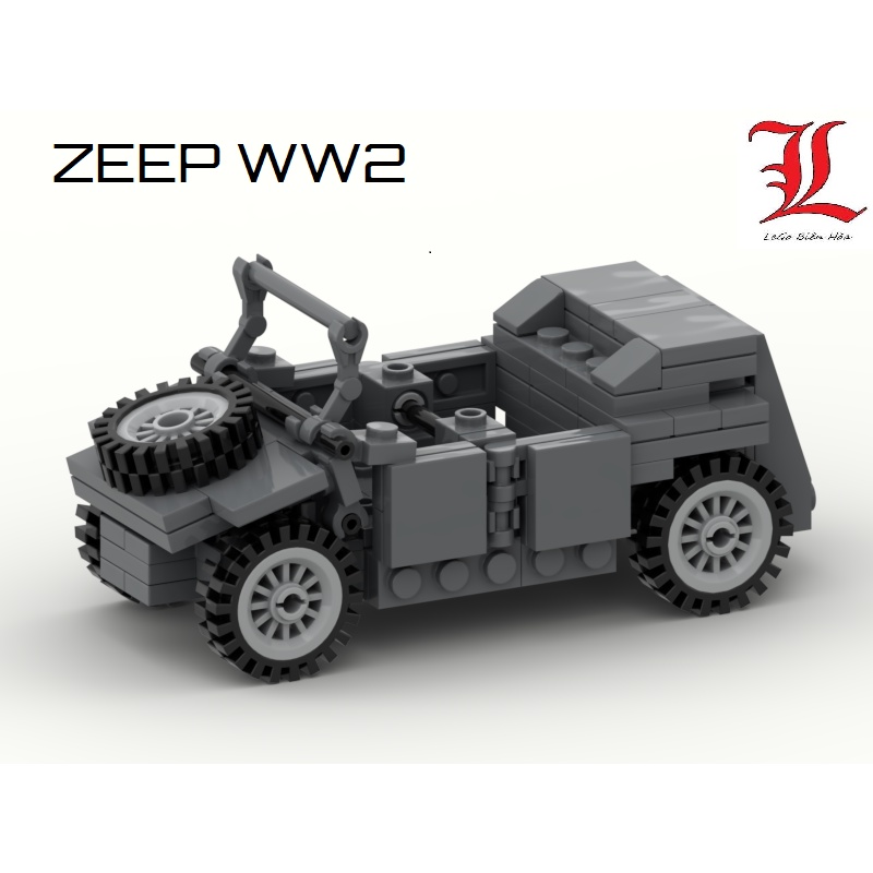 Đồ chơi lắp ráp Non Lego Xe zeep chở lính world war 2