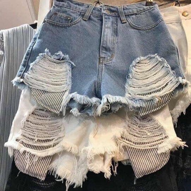 Quần short jean rách túi thailand