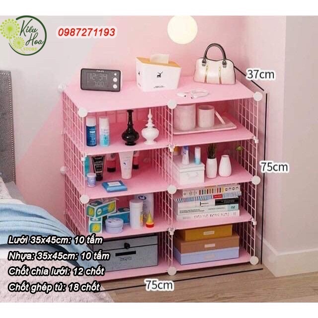 🍃 KỆ LƯỚI SẮT / THÉP TĨNH ĐIỆN LẮP GHÉP ĐA NĂNG, TỦ TAB ĐẦU GIƯỜNG MINI SIÊU ĐẸP