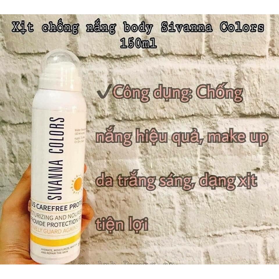 BÙNG NỔ XỊT CHỐNG NẮNG TOÀN THÂN SIVANNA