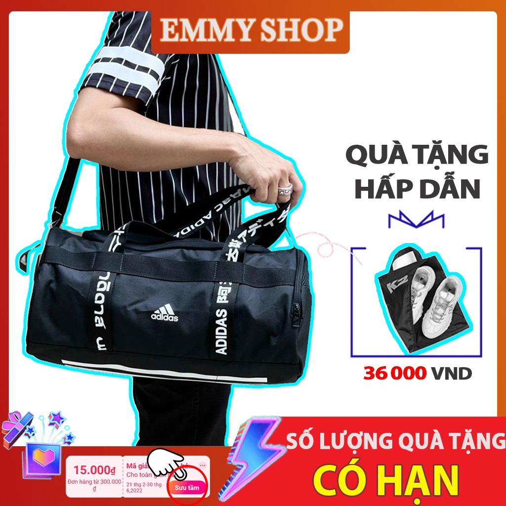 Túi trống thể thao ADIDAS FJ4455 thời trang, túi tập Gym chất liệu Polyester bền đẹp new