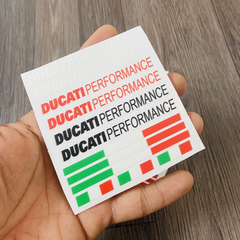 BỘ TEM CỜ Ý VÀ CHỮ DUCATI PERFORMANCE SIÊU CHẤT