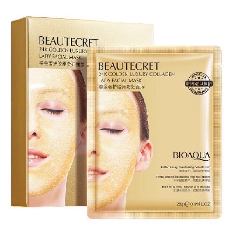 Mặt nạ thủy tinh Bioaqua - Thạch collagen Beautecret dưỡng ẩm sáng da nội địa Trung