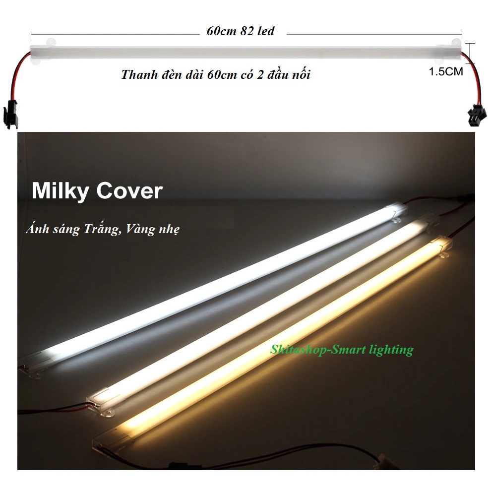 Đèn Led Thanh Trang trí dài 60cm 220V dùng gắn tủ, kệ bếp trang trí nội thất