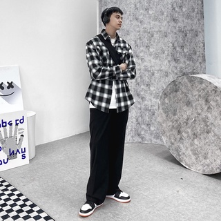 Áo Sơ Mi Flannel Màu Trắng Sọc Đen