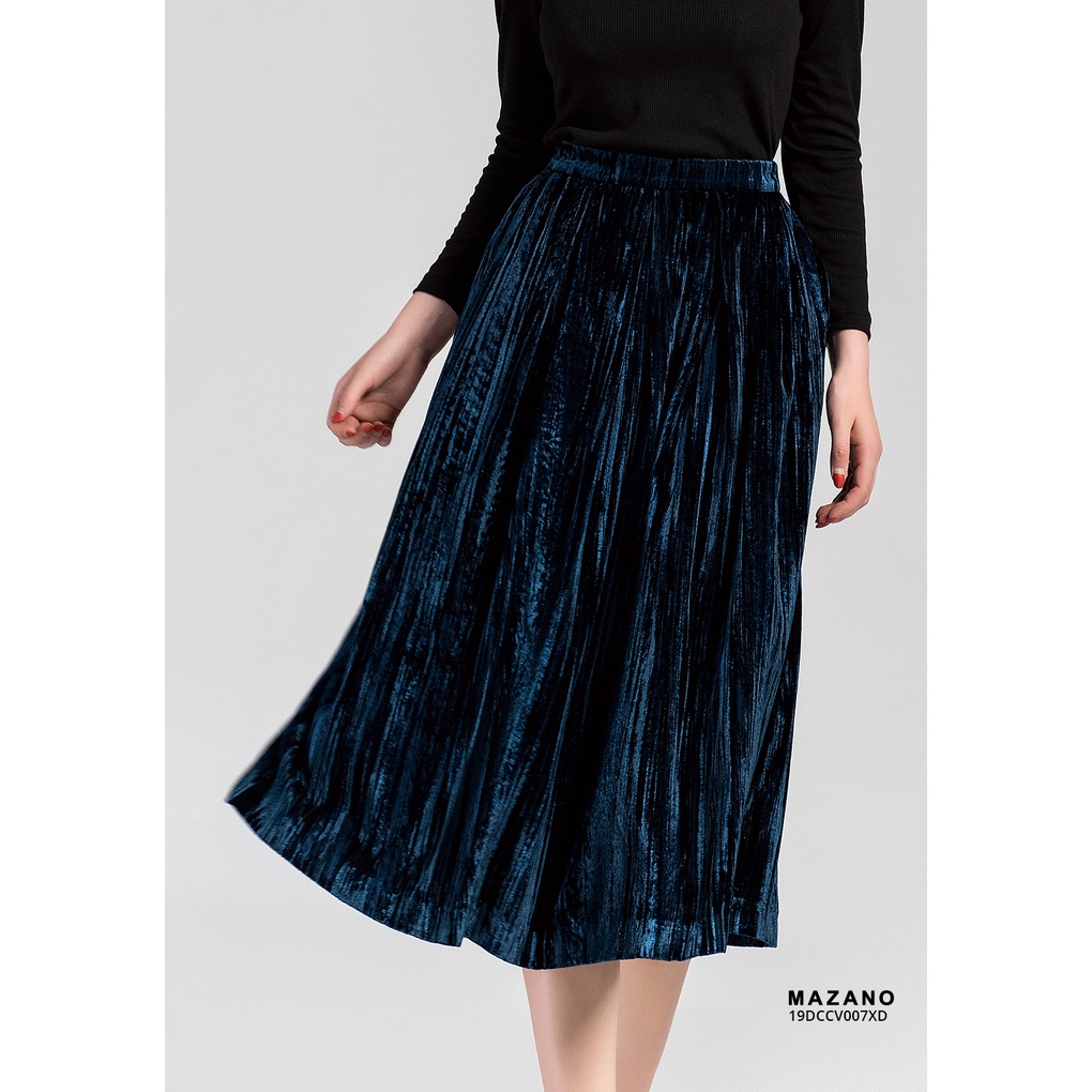 Chân Váy Nhung xanh MAZANO MS 19DCCV007XD