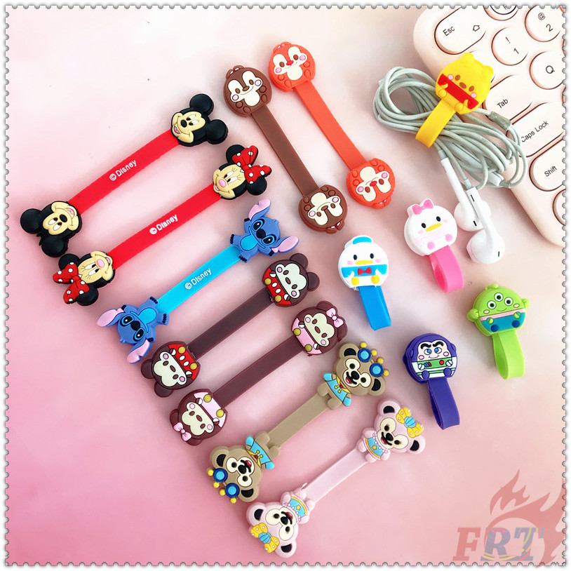 ◐ Dây Quấn Cáp Nhân Vật Disney ◑ 1 Dụng Cụ Quấn Gọn Dây Cáp Tai Nghe Gọn Gàng Bằng Silicon Hình Mickey/Minnie/Vịt Donald/ Daisy/ Duffy/ Winnie