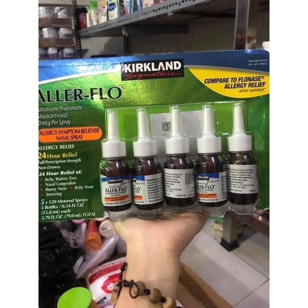 Hộp đựng #chống #dị #ứng #mũi kirland ALLER-FLo của Mỹ set 5 chai