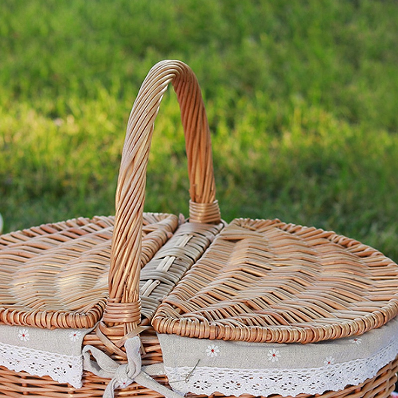 Outdoor Picnic Baskets Blanket Rattan Storage Basket DIY Flower Basket