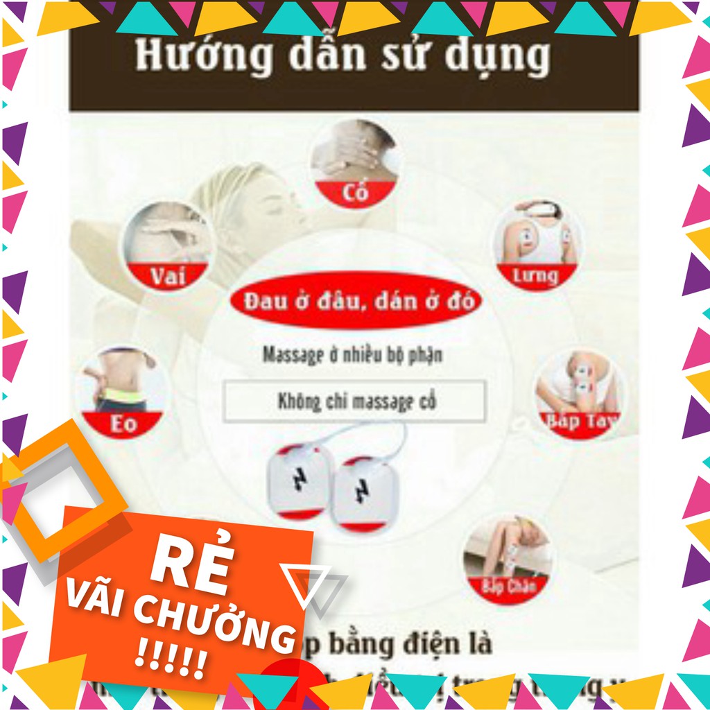 (siêu sale) Máy Massage MATA Loại Sạc Pin Trị Liệu Đau Cổ Vai Gáy - Tặng 2 Miếng Rán Xung Điện (Có Bảo Hành)