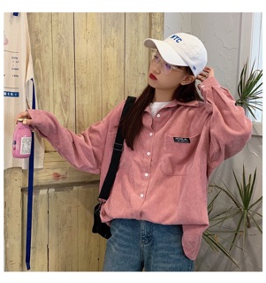Áo Sơ Mi Gân Màu Pastel Form Rộng Ulzzang