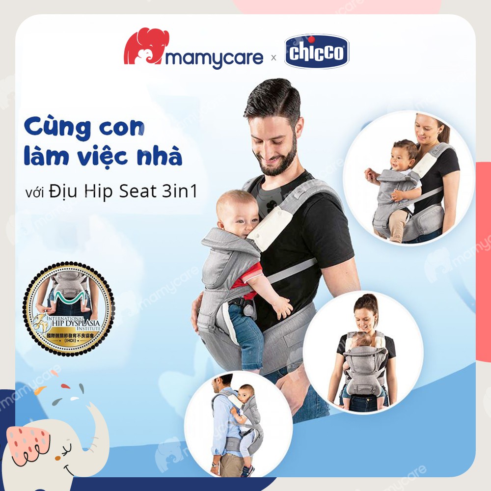 Địu ngồi 3in1 Hipseat Chicco địu đa năng nhiều tư thế cho bé - MAMYCARE