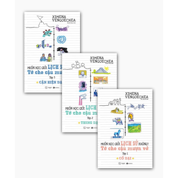 Sách - Combo Muốn Học Giỏi Lịch Sử Không? Tớ Cho Cậu Mượn Vở (Trọn Bộ 03 Cuốn) - Ximena Vengoechea
