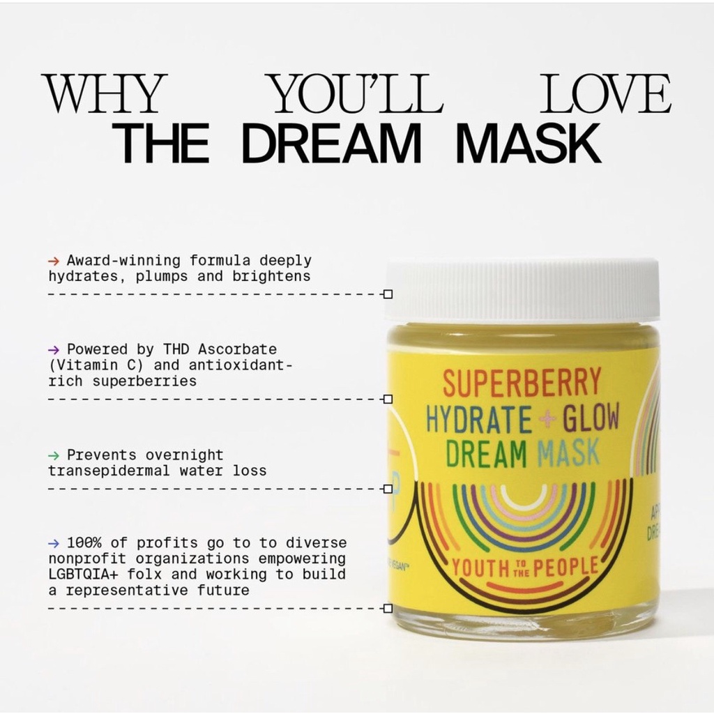 Mặt nạ ngủ làm sáng da Superberry Hydrate + Glow Dream Mask 15ML