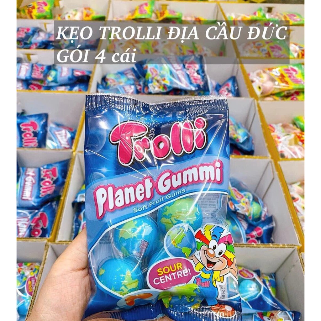 Túi 4 viên Kẹo dẻo Trolli hình con mắt hàng nội địa Đức