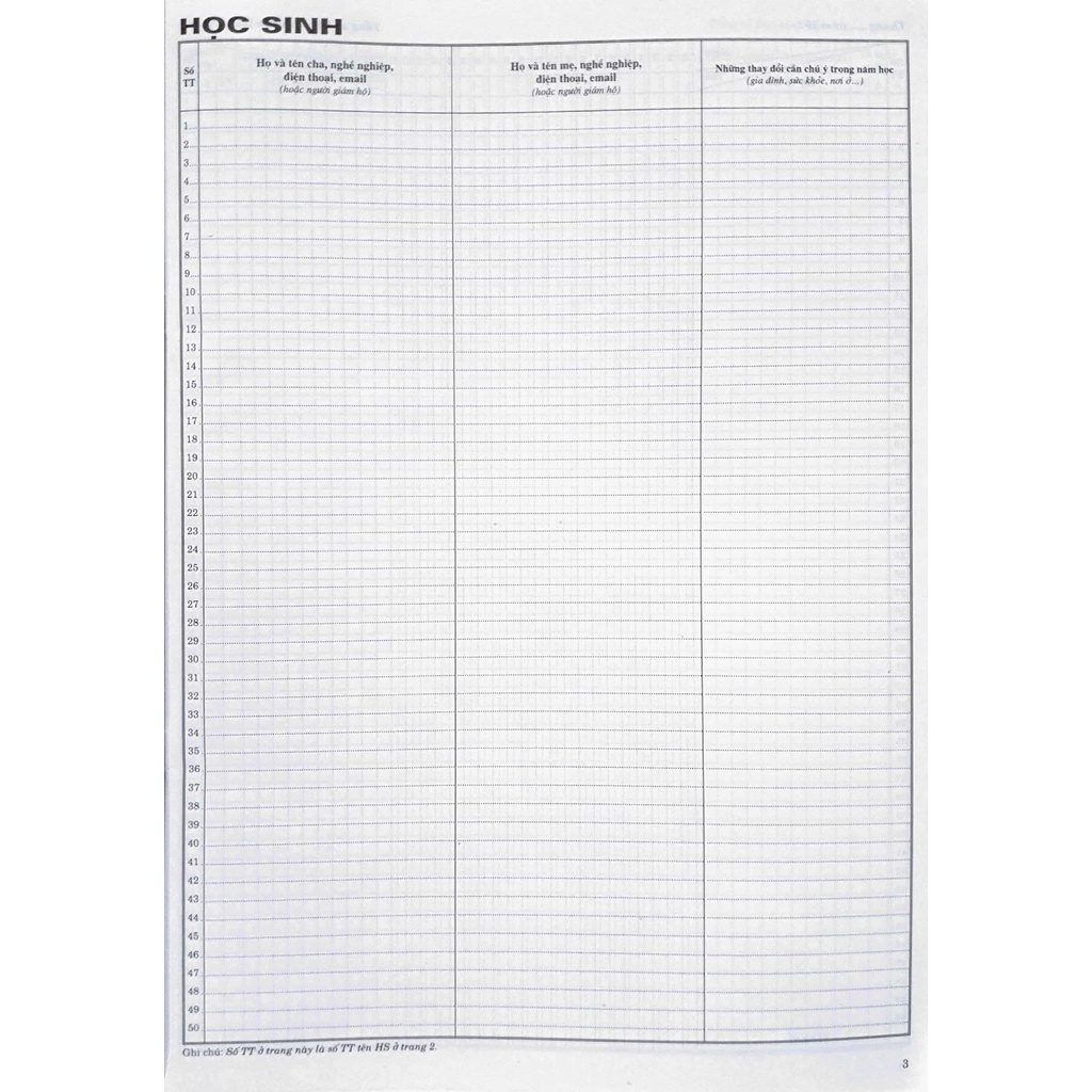 Sách Sổ Theo Dõi và Đánh Giá Học Sinh cấp Trung Học Cơ Sở