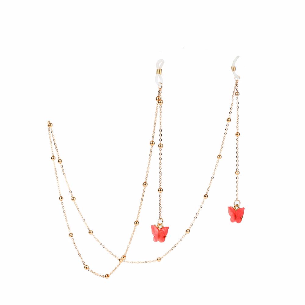 Dây đeo mắt kính chống trượt đính hạt kim loại nhiều màu sắc thời trang cho nữ